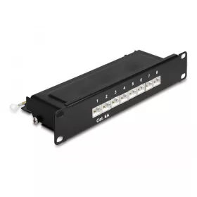 Delock 10  patch panel 8 porttal Cat.6A 1U fekete