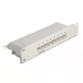 Delock 10  patch panel 8 porttal Cat.6A 1U szürke (66873)
