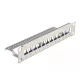 Delock 10  Keystone patch panel 12 porttal és tehermentesítővel 1U szürke