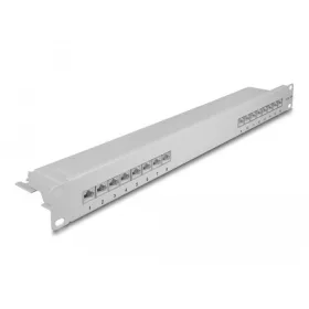 Delock 19  patch panel 16 porttal Cat.6A 1U szürke (66877)