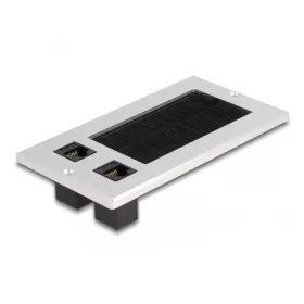   Delock Kábel bemenet kefével és 2 db. RJ45 Keystone modul Cat.6 alumínium (66896)