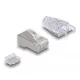 Delock RJ45 Moduláris csatlakozó hajlított kilinccsel Cat.6 és hajlítás védő borítással 50 db (66904)