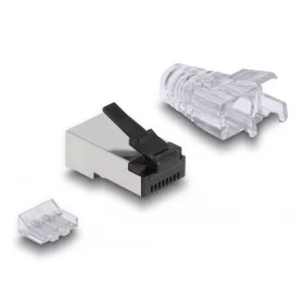   Delock RJ45 Moduláris csatlakozó robosztus kilinccsel Cat.6 és hajlítás védő borítással 50 db (66906)