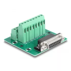 Delock D-Sub 15 tűs anya - Terminal Block DIN sínhez