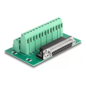 Delock D-Sub 25 tűs anya - Terminal Block DIN sínhez