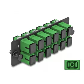   Delock Üvegszálas Adapter Panel SC Simplex APC 12 Port zöld (66926)