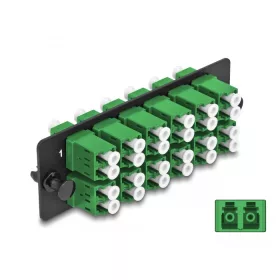   Delock Üvegszálas Adapter Panel LC Duplex APC 12 Port zöld (66931)