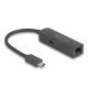 Delock Szürke USB Type-C  adapter tápellátó portos 2,5 Gigabit LAN-hez 100 watt (66938)