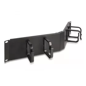   Delock 19  kábel rendező útvonal panel 4 hurokkal, 2U hajlított fekete (66978)