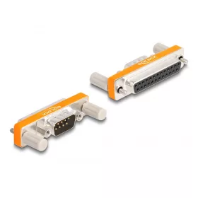   Delock Adapter D-Sub 9 tűs apa csavaranyákkal - D-Sub 25 tűs anya csavarokkal (66982)