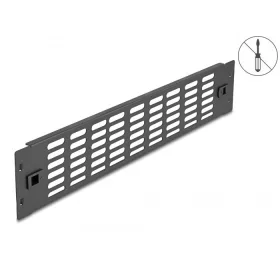   Delock 19  hálózati kabinet panel szellőző nyílásokkal eszköz nélkül beszerelhető 2U fekete (66987)