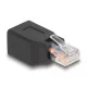 Delock M12 D-kódolt adapter 4 tűs anya - RJ45 anya Cat.5e beszerelő mélyedéssel, 90 -ban hajlított, ibolya színű