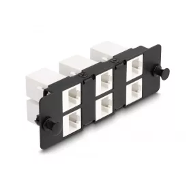Delock Keystone adapter panel 6 portos fekete