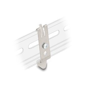   Delock Beépítési tartó 35 mm-es DIN sínhez 2 rögzítő lyukkal és T3 önmetsző rögzítő csavarral (67041)