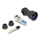 Delock RJ45 apa összeállítás Cat.6A átvezető csatolóval IP68 por és vízhatlan fekete (67049)