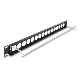   Delock 19  D-típusú patch panel húzásmentesítéssel, 16 porttal 1U fekete (67058)