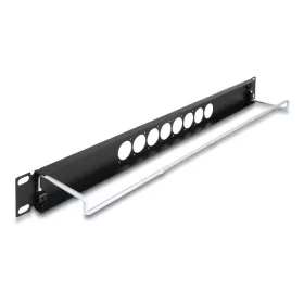   Delock 19  D-típusú patch panel húzásmentesítéssel és 8 porttal középen 1U fekete (67060)