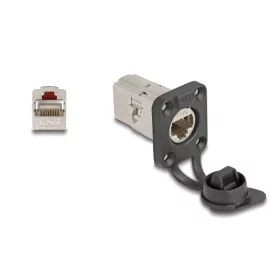   Delock D-típusú RJ45 beépített csatlakozó Cat.6A STP védősapkával IP66 por- és vízbiztos (67061)