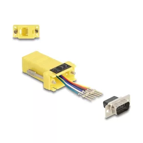   Delock D-Sub 9-tűs dugó   RJ12 anya összekötő adapter sárga (67076)