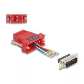   Delock D-Sub 15-tűs dugó   RJ12 anya összekötő adapter piros (67084)