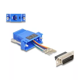   Delock D-Sub 15-tűs dugó   RJ12 anya összekötő adapter kék (67085)