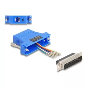   Delock D-Sub 25-tűs dugó   RJ12 anya összekötő adapter kék (67095)