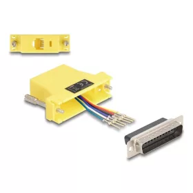   Delock D-Sub 25-tűs dugó   RJ12 anya összekötő adapter sárga (67096)