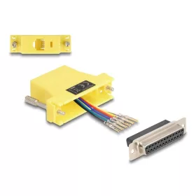   Delock D-Sub 25-tűs anya   RJ12 anya összekötő adapter sárga (67101)