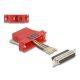 Delock D-Sub 25-tűs anya   RJ45 anya összekötő adapter piros (67118)