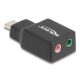 Delock Külső USB Type-C  hangkártya 2 x 3,5 mm-es sztereo jack Plug & Play audio adapterrel személyi számítógépekhez, laptopokhoz és Mac ...