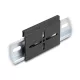 Delock Alumínium beépítő csipesz DIN sínhez 70,0 x 47,8 mm ezüst fekete