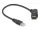 Delock USB 2.0 A-típusú panel tartó anya 45 -ban hajlított   A-típusú apa 30 cm kábellel, fekete (67151)