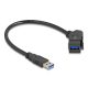 Delock USB 5 Gbps A-típusú panel tartó anya 45 -ban hajlított   A-típusú apa 30 cm kábellel, fekete (67153)