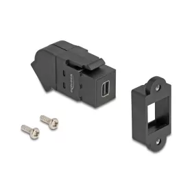   Delock Mini DisplayPort panel tartó anya - DisplayPort anya 45 -ban hajlított 8K 30 Hz fekete (67154)