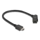 Delock HDMI panel tartó anya 45 -ban hajlított   HDMI apa 30 cm kábellel 8K 60 Hz fekete (67157)