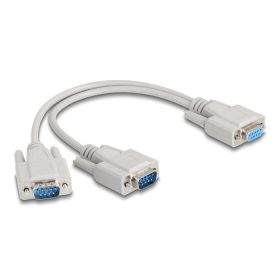   Delock Y kábeles adapter D-Sub9 1 x anya - 2 x apa csavarokkal 30 cm