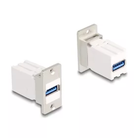   Delock Panel tartó Keystone modul kapcsoló USB 5 Gbps A-típusú USB anya   A-típusú USB anya kúpos (67165)