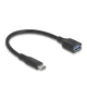 Delock USB 10 Gbps Adapter USB Type-C  apa   A-típusú anya 19 cm 60 W QC 3.0 fekete (67179)