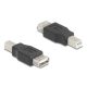 Delock USB 2.0 adapter B-típusú USB apa   A-típusú USB anya (67199)