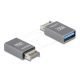 Delock Adapter USB 10 Gbps E-típusú A apa - USB A-típusú anya fém (67230)