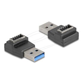   Delock Adapter USB 10 Gbps A-típusú USB csatlakozó   E-típusú A kulcs csatlakozó, fekete színű (67236)