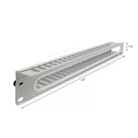   Delock 19  kábel rendező panel nyitási és sarok védelemmel 1U szürke