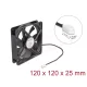 Delock Axiális ventilátor 5 V DC, 120 x 120 x 25 mm fekete