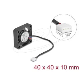 Delock Axiális ventilátor 12 V DC, 40 x 40 x 10 mm fekete