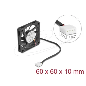 Delock Axiális ventilátor 12 V DC, 60 x 60 x 10 mm fekete