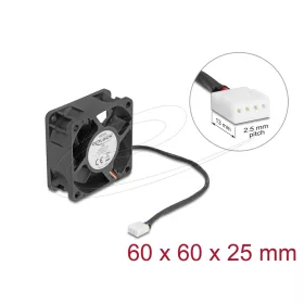 Delock Axiális ventilátor 12 V DC, 60 x 60 x 25 mm fekete