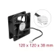 Delock Axiális ventilátor 12 V DC, 120 x 120 x 38 mm fekete