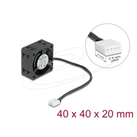 Delock Axiális ventilátor 24 V DC, 40 x 40 x 20 mm fekete