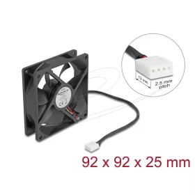 Delock Axiális ventilátor 24 V DC, 92 x 92 x 25 mm fekete