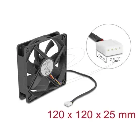   Delock Axiális ventilátor 24 V DC, 120 x 120 x 25 mm fekete